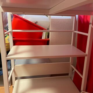 【美品】収納付きパソコンデスク/学習机 棚付き 机 デスクの画像