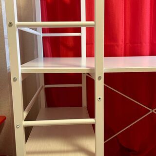 【美品】収納付きパソコンデスク/学習机 棚付き 机 デスクの画像