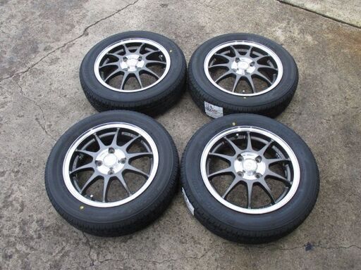 【来店取付けOK】新品タイヤ&中古アルミセット 155/65R14 軽自動車 ブリジストン NEXTRY エンケイ