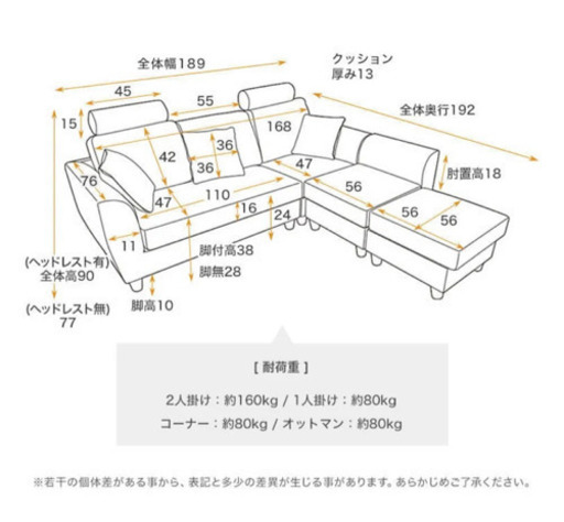 3人掛けカウチソファ（オットマン付）