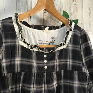 チェックのミニワンピーの画像