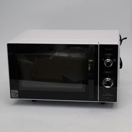 899)【美品】TOSHIBA 電子レンジ ER-SM17 2019年製 ホワイト フラットタイプ ダイヤル式 17L 東芝
