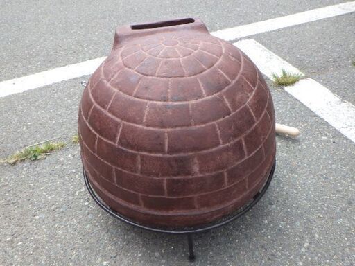 メキシコ製　ピザ窯チムニー　専用台・ピザストーン・ピザピール・灰かき棒セット　￥11,880税込
