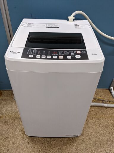 (売約済み) ハイセンス 全自動電気洗濯機 5.5kg 2017年製 HW-E5502 ステンレス槽 風乾燥
