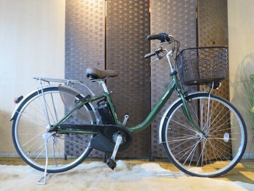 □PANASONIC VIVI BE-ELL63 パナソニック ビビ グリーン 26インチ 内装3段 電動自転車 充電器付 楽々お買い物! 自転車 札幌発