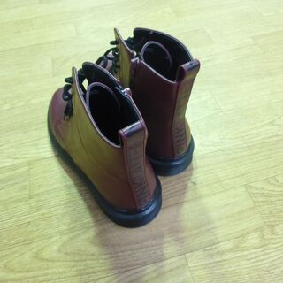 約24.5cm ピンクラテ レースアップブーツ 靴 レディース 女性用 320-31035-064  シューズ ショートブーツ スノーブーツ ボルドー 赤系 冬用 札幌市 清田区 平岡の画像