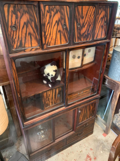 飾り棚 アンティーク タンス インテリア 和家具 古民家 花柄 茶箪笥