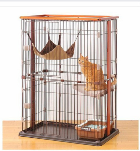 ボンビアルコン 猫用室内サークル ウッドワンサークル キャット2段
