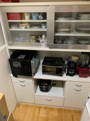 大容量食器棚★ホワイト