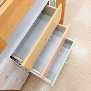 カラフル3段チェスト☆ローチェスト☆幅118.5×奥行39×高さ59cm☆中古品の画像