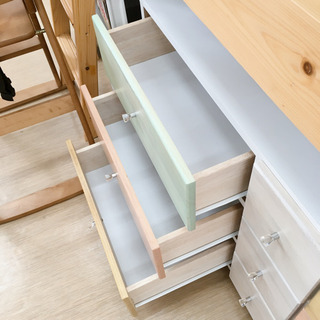 カラフル3段チェスト☆ローチェスト☆幅118.5×奥行39×高さ59cm☆中古品の画像