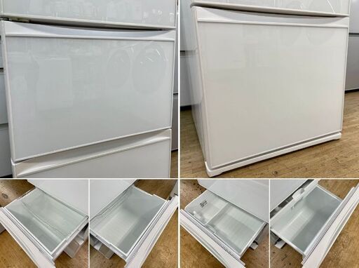 美品【 TOSHIBA 】東芝  363L 3ドア 冷凍冷蔵庫 クリスタルガラス 真ん中野菜室 自動製氷機付 GR-H38SXV