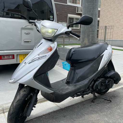 アドレス V125G シルバー 実働 CF46A 新品バッテリー V125S シグナス 原付二種 スクーター