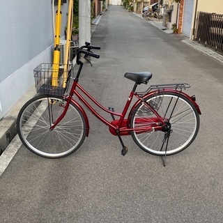 26インチ　ママチャリ　ワインレッドの画像