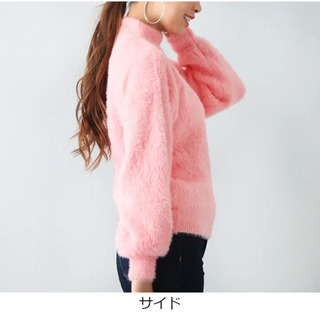 新品未使用　AMOUR BOX モヘアハイネックゆったりニット　ピンクの画像