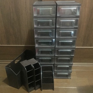 【あげます】訳あり＊ダークブラウンの小物入れセットの画像