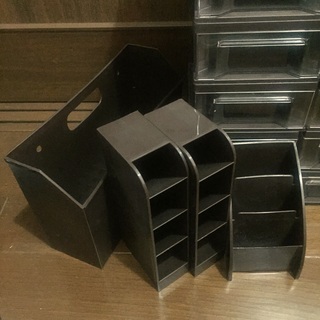 【あげます】訳あり＊ダークブラウンの小物入れセットの画像