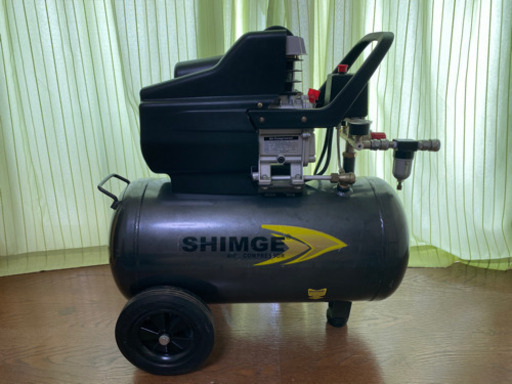 神奈川県綾瀬市 SHIMGE ZB-0.12/8 エアコンプレッサー  40L 100V お引き取り限定