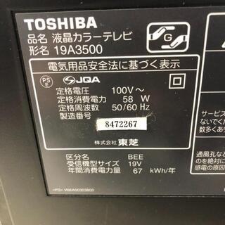 C-544【通電確認品/送料無料】TOSHIBA REGZA 19A3500の画像