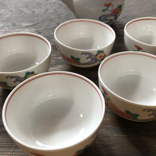 【未使用品】有田焼　曲水　湯呑み　きゅうすセット