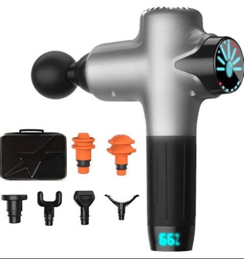 【新品未使用】全身リフレッシュ道具 トータルボディケア 8個ヘッド付属 強力振動 超静音ブラシレスモーター 筋トレ 収納パック付き 携帯便利 取扱説明書付き