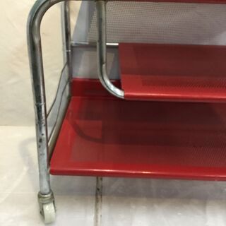 テレビ台 赤/レッド 収納棚 キャスター付き TV インテリアの画像