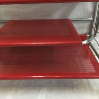 テレビ台 赤/レッド 収納棚 キャスター付き TV インテリアの画像