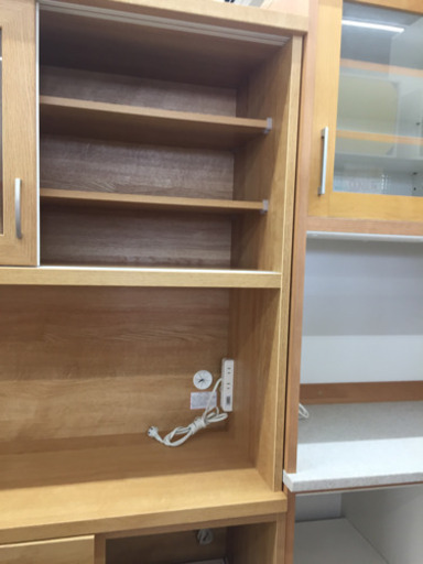 5/14【お買い得❤️】ニトリ  二面レンジボード  食器棚  収納も沢山  定価¥98,900  超美品✨ スムーズ開き 3口コンセ