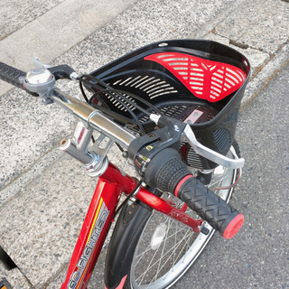 自転車☆男の子向け☆変速ギア6段階☆22インチ☆レッド×ブラック☆鍵ありタイプ☆中古品の画像