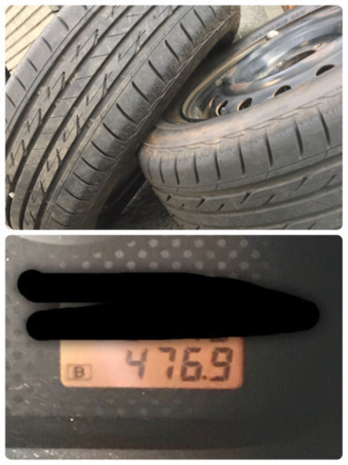195/60R15 溝98%　タイヤ2本bridgestone