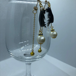 ピアス　黒猫　鈴付きの画像