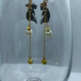 ピアス　黒猫　鈴付きの画像