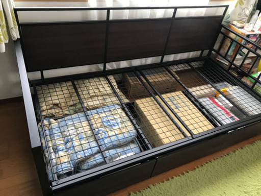 ニトリ　収入付きベッド・マットレスセット　シングルサイズ