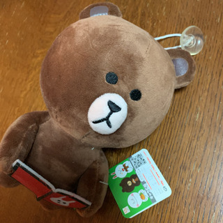 新品未使用　LINE くま　ブラウン　吸盤付き　ぬいぐるみ