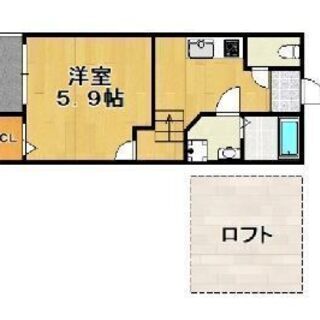 ☆ペット🐈🐶OK☆箱崎宮前駅徒歩４分☆２F角部屋☆広々階段ロフト...