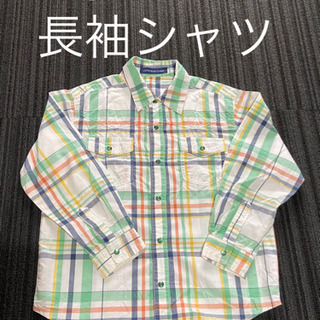 【男の子 120 ㎝ 長袖 ボタン シャツ 綿 100 % 前開...