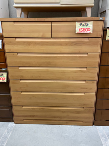 ●販売終了●チェスト　洋服タンス　タンス　収納家具　レールタイプ　7段　中古品