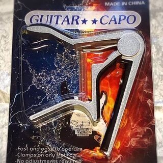 全国送無 ギター カポ カポタスト ワンタッチ式 合金製 シルバー