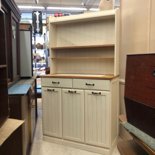 ゴミ箱付き食器棚・おしゃれ家具・アンティーク調・便利家具