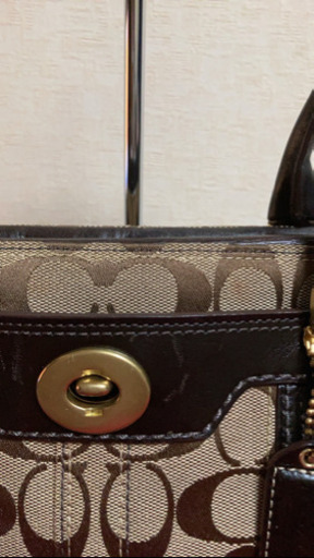 5344  COACH ハンドバッグ 茶色 オシャレ