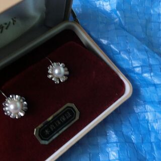 ⭐パール、ＳＩＬＶＥＲ刻印イヤリング、ケース付き、小さくても高級感あるイヤリングです、👉プロフィール必読ですの画像