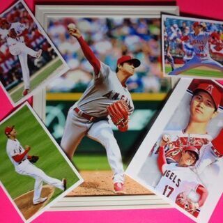 ★大谷 翔平（おおたに しょうへい）B５判壁掛け立て掛け両用フォトフレーム入り＋２L判＋L判２枚の画像