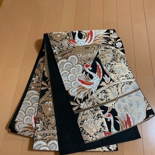 5MNA856 高級袋帯 六通 ブラック ゴールド キラキラ 着...