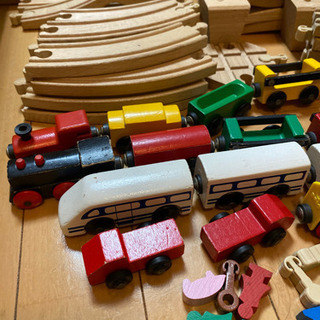 木箱付　木の線路セットの画像