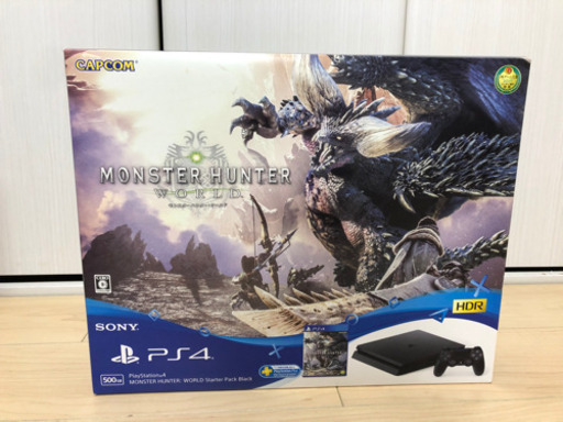<受付停止中>PlayStation 4 MONSTER HUNTER: WORLD Starter Pack Black 中古 ソフト付き