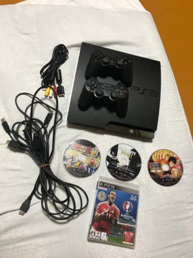 PS3 本体, コントローラー 2つ, HDMI, ソフト4枚.