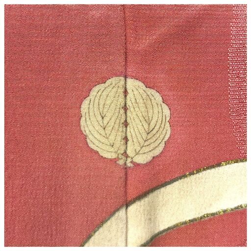 アンティーク　着物◇　訪問着　正絹　ピンク　花模様　身丈151.5　お洒落　時代物　中古品　リサイクル　キモノ