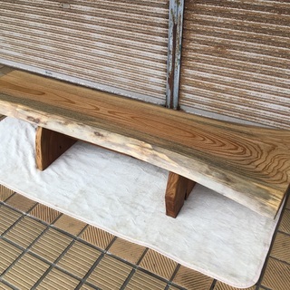 ケヤキテーブル天板　一枚板　無垢板　天然木　磨き加工済み　本州送料込み