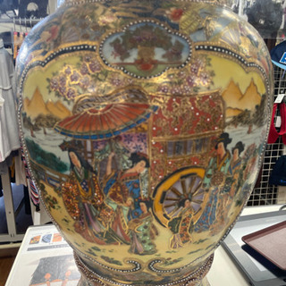 飾り壺 織田信長絵 薩摩焼 色絵図