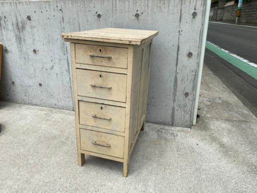 昭和レトロ シャビー チェスト 4段 小引き出し アンティーク